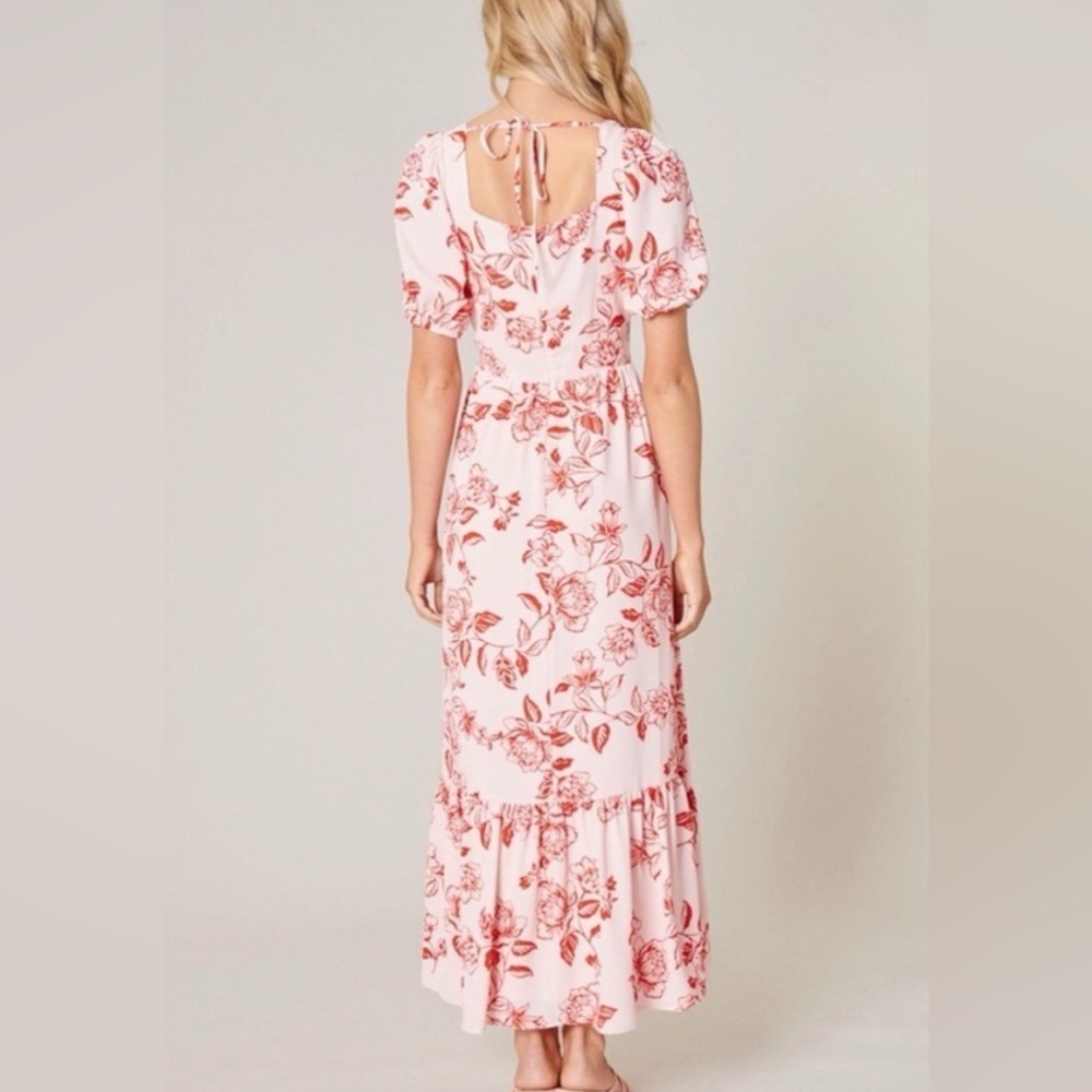 Sugarlips Lynette Sweetheart Maxi Dress Red Pink Floral Small‎ NWT - Picture 2 of 11